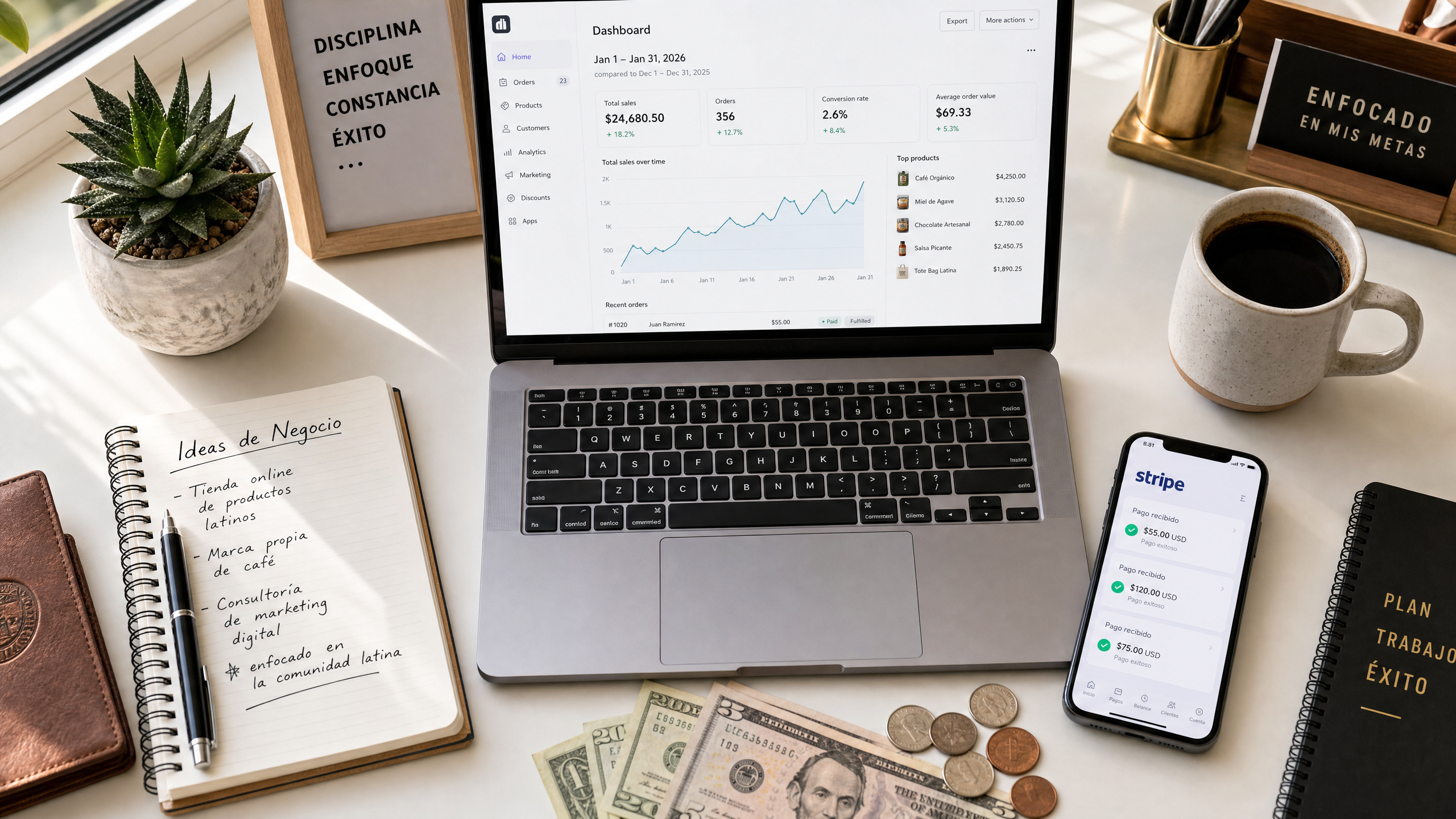 negocios para emprender desde casa - workspace de emprendedor latino